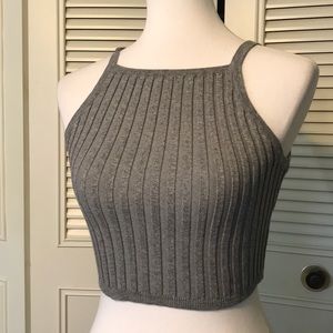 Knit cropped tank top